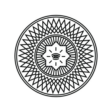 a mandala, an abstract circle illustration related to spiritual or certain belief. a beautiful crafted of the ancient symbol element for any creative design.