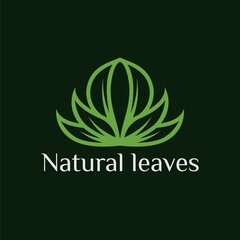 Natural leaf logo set with luxury leaf lotus concept design organic leaf logo 