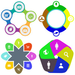 Business infographics. Set of pie chart	