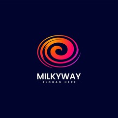 Vector Logo Illustration Milky Way Gradient Colorful Style.