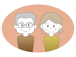 シニア夫婦のイラスト