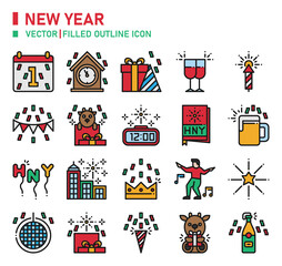 New year icon for website, application, printing, document, poster design, etc.