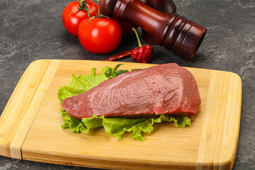 Raw beef piece for cooking