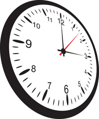 Clock icon in flat style, timer on white background. Business watch.