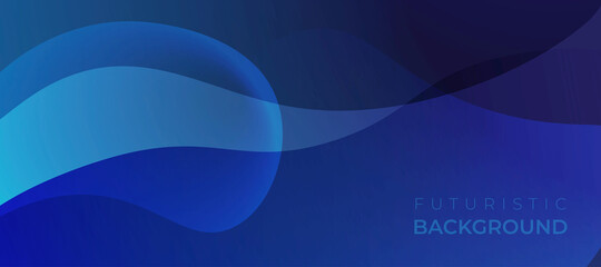 Vector Abstract Futuristic Background Blue Overlap Shapes for Technology Event Banner or Backdrop