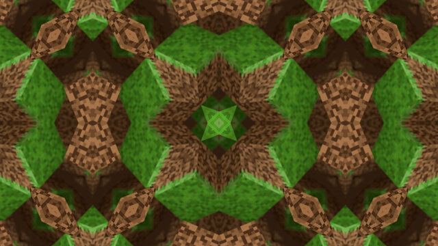 Abstract geometric seamless cubes pattern background. Abstract Stripes Kaleidoscope. Fast Psychedelic Colorful Kaleidoscope VJ background. Kaleidoscope effect. 3d rendering