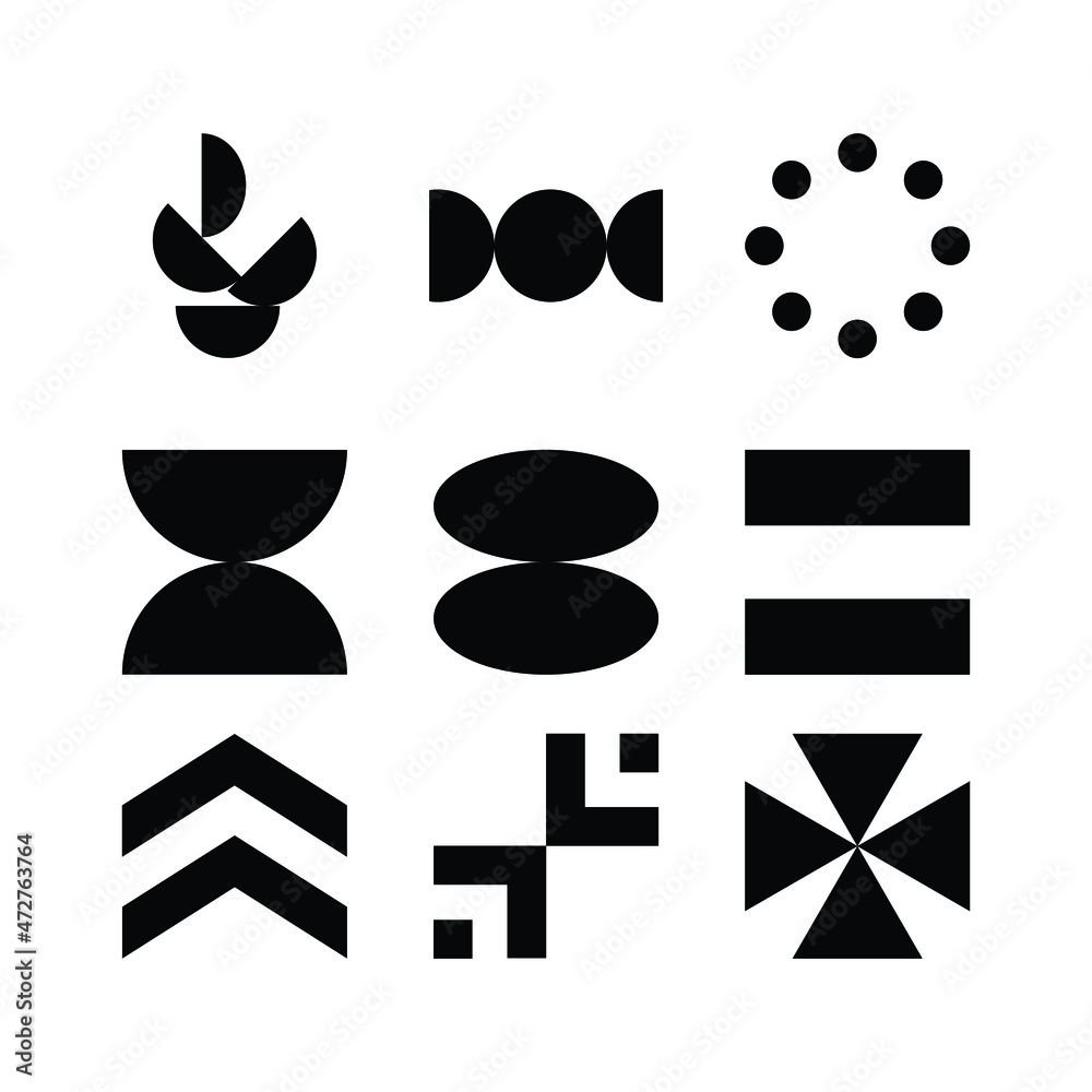 Poster various abstract shapes for futuristic or technological theme. an element decoration collection for 