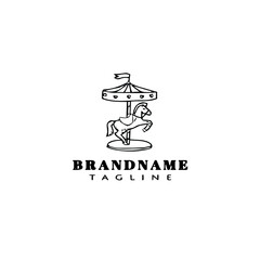 carousel entertainment cartoon logo template icon design black simple vector illustration