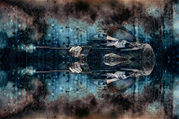 Airsoft soldier in the nature.