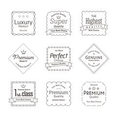 シンプルなモノクロのラベル。モダンでかわいいバッジ。タイトルやバッジのフレームにも最適です。