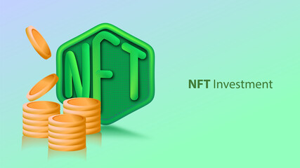 NFT Investment Non Fungible Token vector illustration