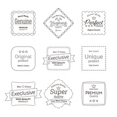 シンプルなモノクロのラベル。モダンでかわいいバッジ。タイトルやバッジのフレームにも最適です。