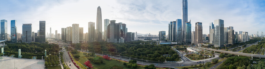 Aerial panorama view of landscape in Shenzhen city,China