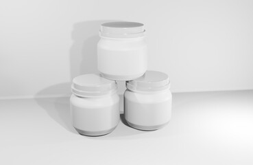 White cosmetic cream container
