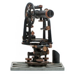 Antique Transit Survey Scope on white background