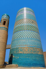 Minaret Kalta Minor, one of the main buildings in Khiva, Uzbekistan. Building began to be built in...
