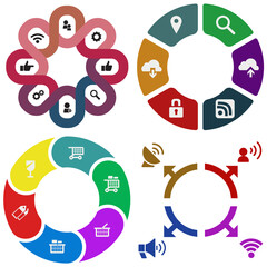 Business infographics. Set of pie chart	
