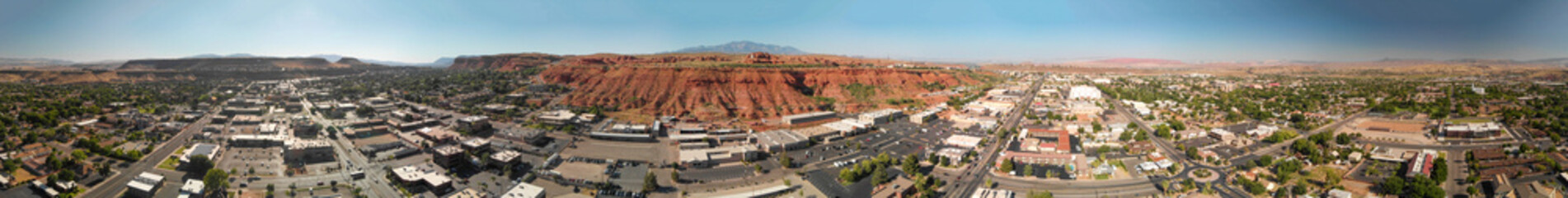 St George aerial skyline in summer season, Nevada