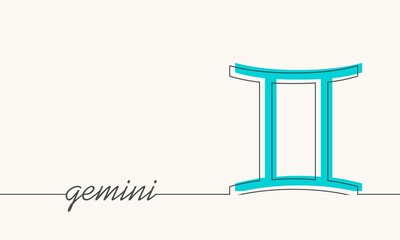 Twins zodiac symbol icon in thin line style