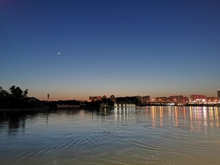 sunset over the lake