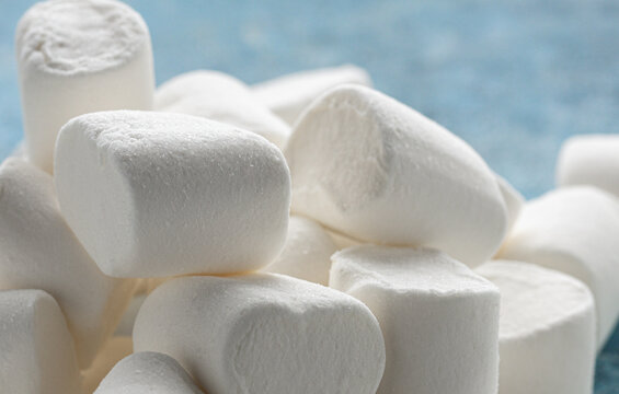 Pile marshmallows close up