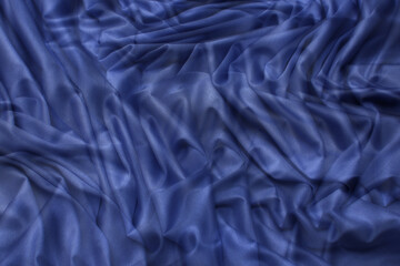 Close-up texture of natural blue fabric or cloth in tidewater color. Fabric texture of natural...