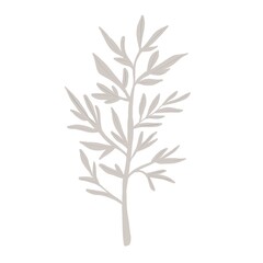 Christmas Branch Isolated Hand Drawn Illustration	