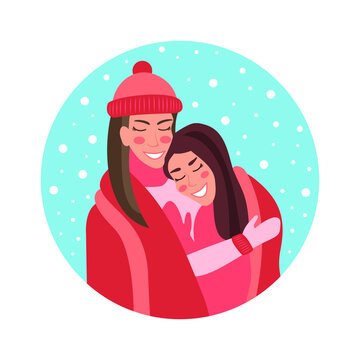 A loving couple. Illustration for Valentine s day greeting card
