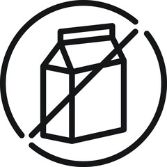 The illustration of dairy free icon vector. Suitable for food and beverages, restaurant, bar or cafe