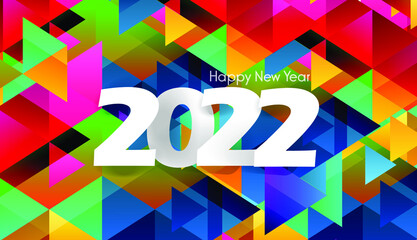 Happy New Year 2022 logo text,design card, banner,Vector illustration.