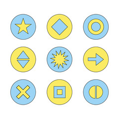 Set of geometric elements for mobile application interface, planner,  journal, diary. Simple design for commercial banner, leaflet, poster