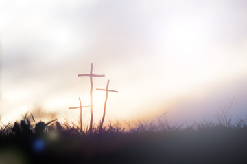 Obraz premium shining holy cross of jesus christ 