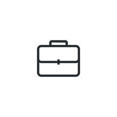Vector sign of the Briefcase symbol is isolated on a white background. Briefcase icon color editable.