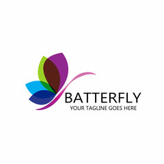 Fototapeta na wymiar Beauty Butterfly Vector icon design