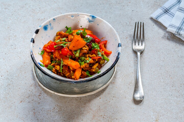 Smoky vegan vegetable jambalaya