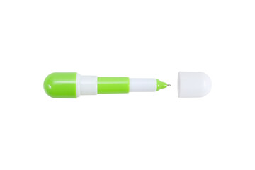 pen ,green and white with cover isolated on white with clipping path include for design usage purpose