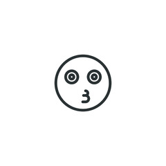 Vector sign of the emoticon face symbol is isolated on a white background. emoticon face icon color editable.