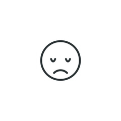 Vector sign of the emoticon face symbol is isolated on a white background. emoticon face icon color editable.