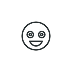 Vector sign of the emoticon face symbol is isolated on a white background. emoticon face icon color editable.