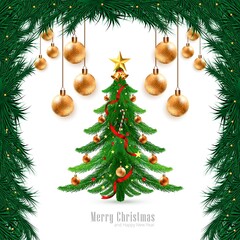 Decorative christmas tree card celebration holiday background