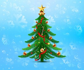 Decorative christmas tree card celebration holiday background
