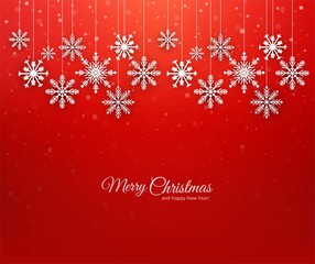 Merry christmas snowflake card holiday background