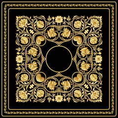 Fantasy flowers in retro, vintage embroidery style. The design is suitable for blanket, pillow, pillowcase, napkin, cover, postcard. Vector illustration. 