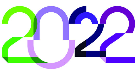 happy new year, colored 2022 numbers, design elements for new year decor, 2022 vector