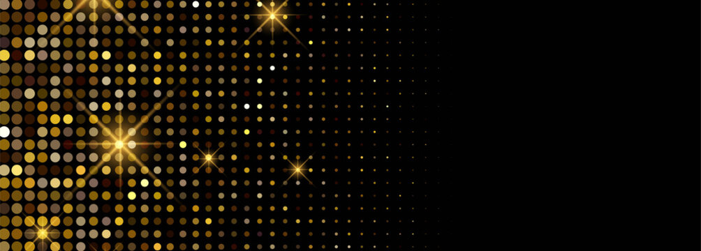 Luxury shiny golden glitters banner background