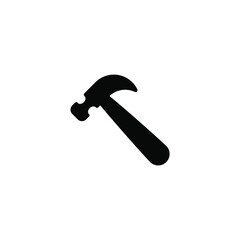 Vector sign of the Hammer symbol is isolated on a white background. Hammer icon color editable.