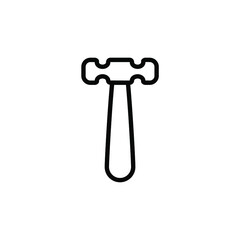 Vector sign of the Hammer symbol is isolated on a white background. Hammer icon color editable.
