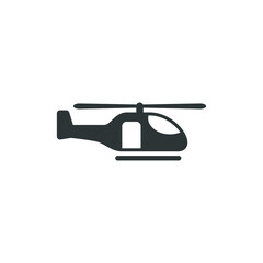 Vector sign of the Helicopter symbol is isolated on a white background. Helicopter icon color editable.
