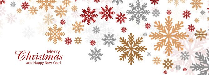 Abstract colorful christmas snowflakes card banner design