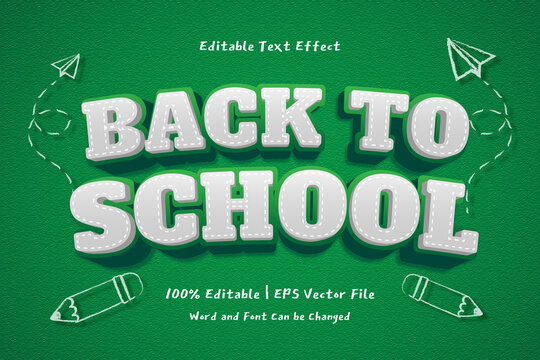 Editable text effect - Back To School 3d modern style Premium Vector